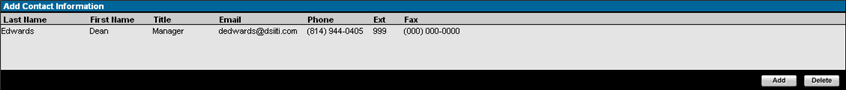Add Contact Information pane